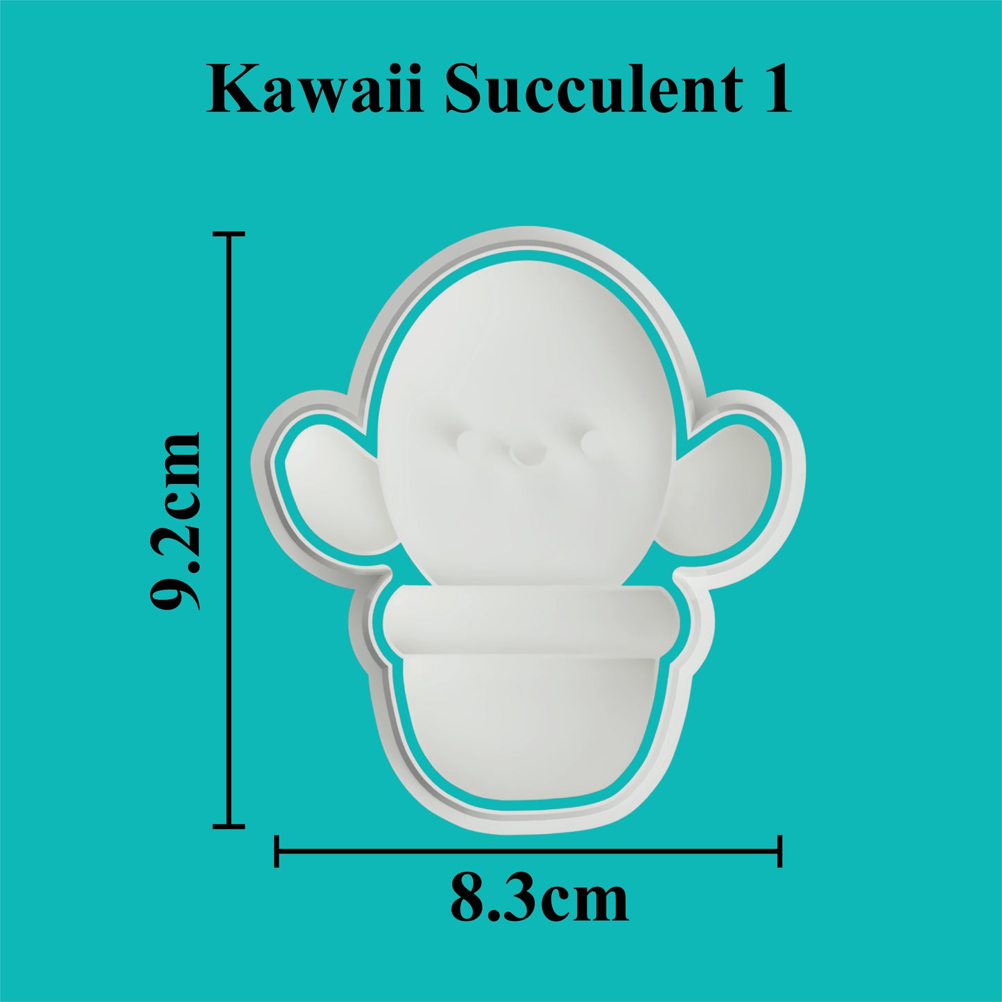 Kawaii Succulent (1) Cookie Cutter and Embosser