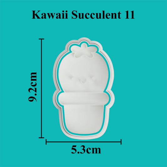 Kawaii Succulent (11) Cookie Cutter and Embosser