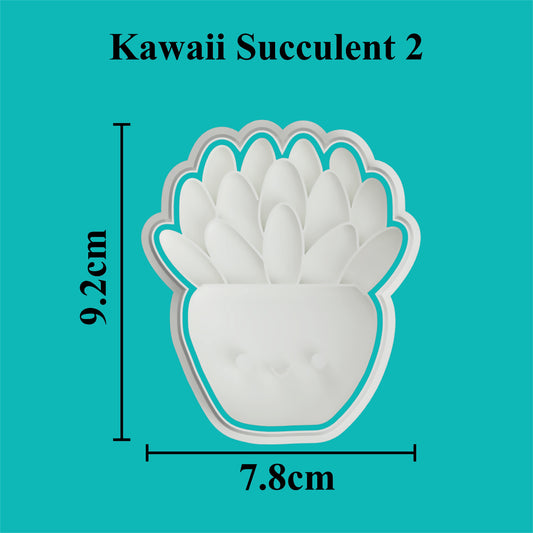 Kawaii Succulent (2) Cookie Cutter and Embosser