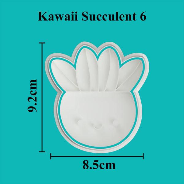 Kawaii Succulent (6) Cookie Cutter and Embosser