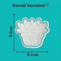 Kawaii Succulent (7) Cookie Cutter and Embosser