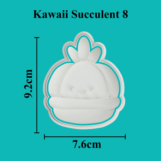 Kawaii Succulent (8) Cookie Cutter and Embosser