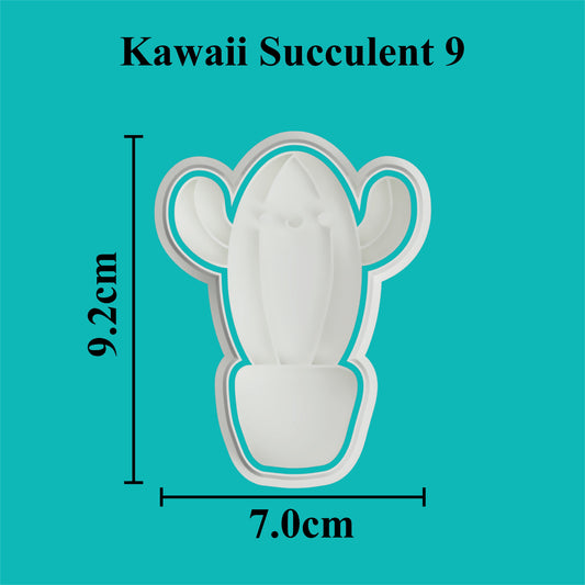 Kawaii Succulent (9) Cookie Cutter and Embosser