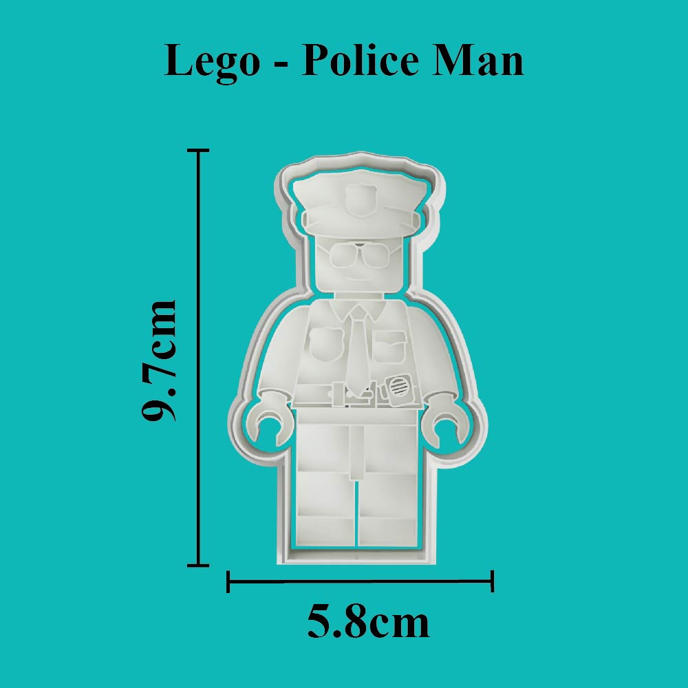 Block Police Man Cookie Cutter