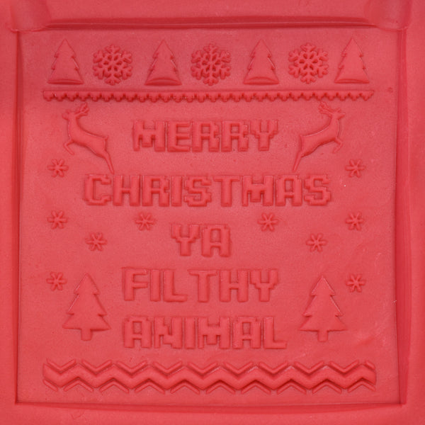 Ugly Christmas Cookies - Merry Christmas Ya Filthy Animal Raised Embosser - just-little-luxuries