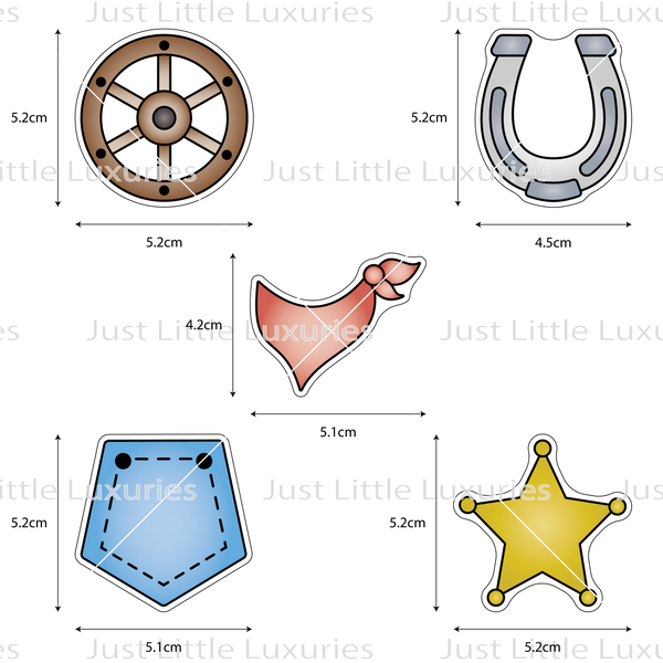 Western Theme Minis Cookie Cutter Set