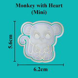 Monkey with heart Cookie Cutter - just-little-luxuries