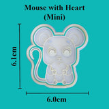 Mouse with heart Cookie Cutter - just-little-luxuries