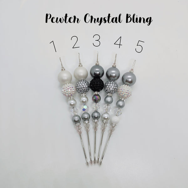 Pewter Crystal Bling Cookie Scribe - just-little-luxuries