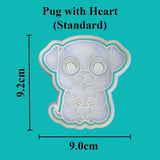 Pug with heart Cookie Cutter - just-little-luxuries