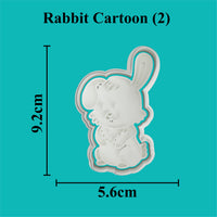 Rabbit Cartoon (2) Cookie Cutter and Embosser.
