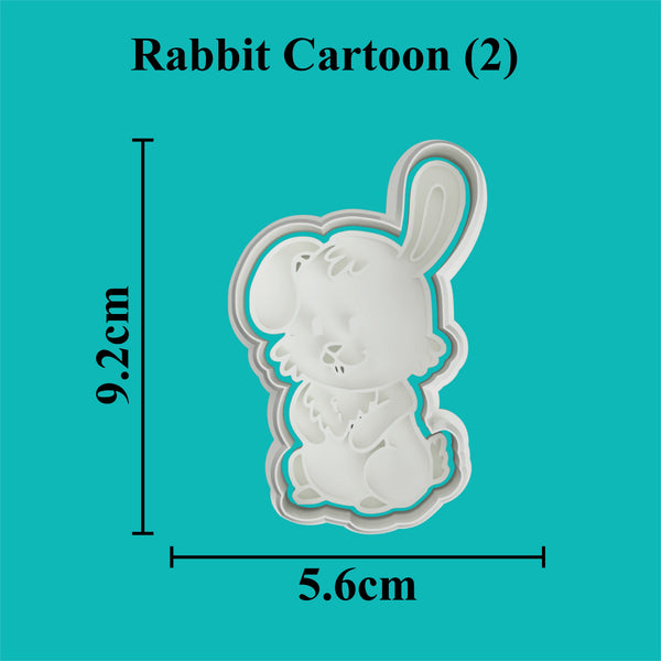 Rabbit Cartoon (2) Cookie Cutter and Embosser.