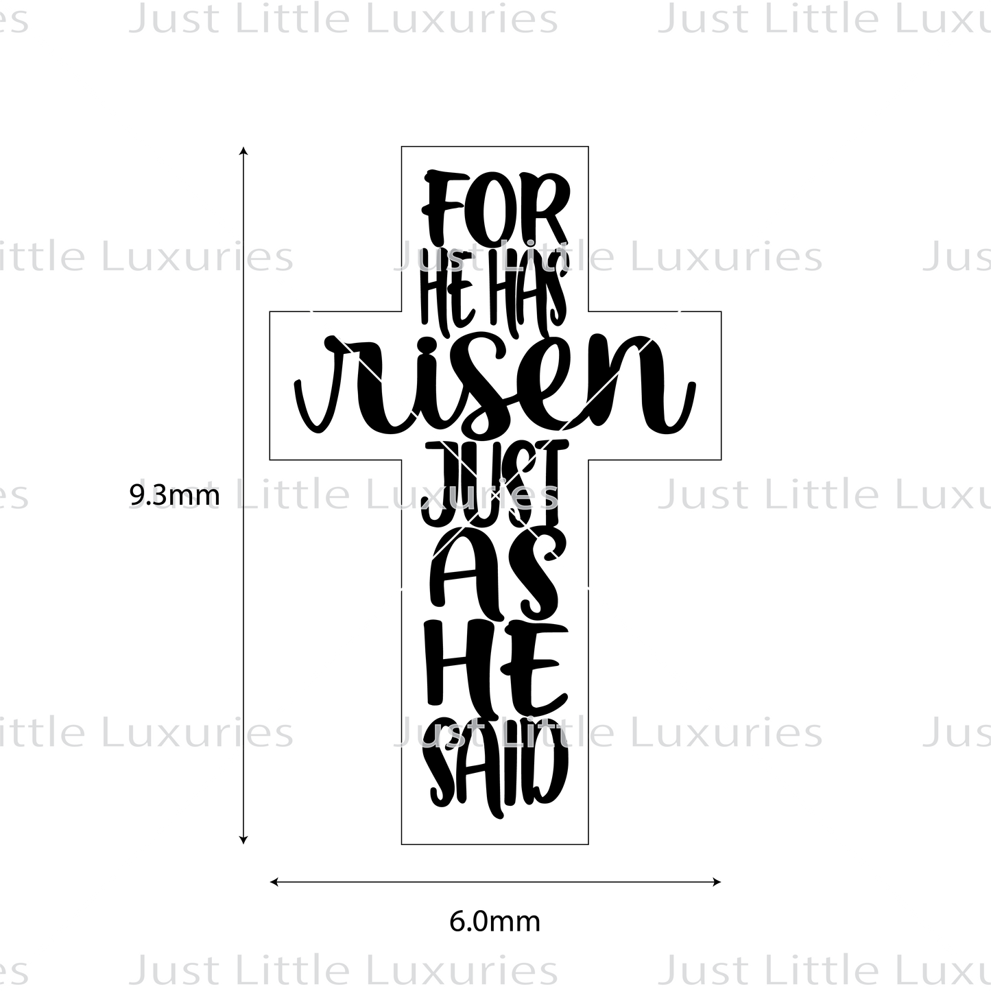 Religious Cross "He has risen" Cookie Cutter