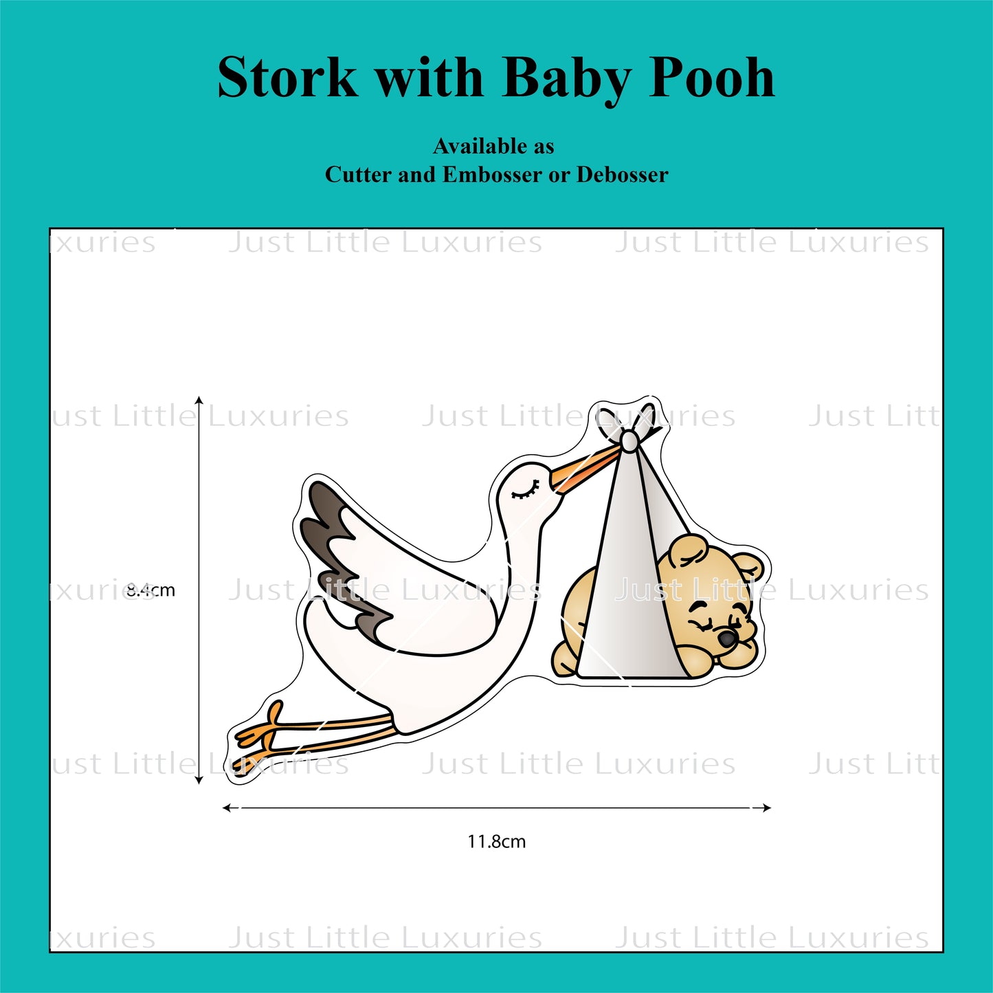 Stork With Baby Pooh Cookie Cutter