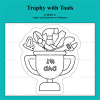 #1 Dad Trophy with Tools Cookie Cutter