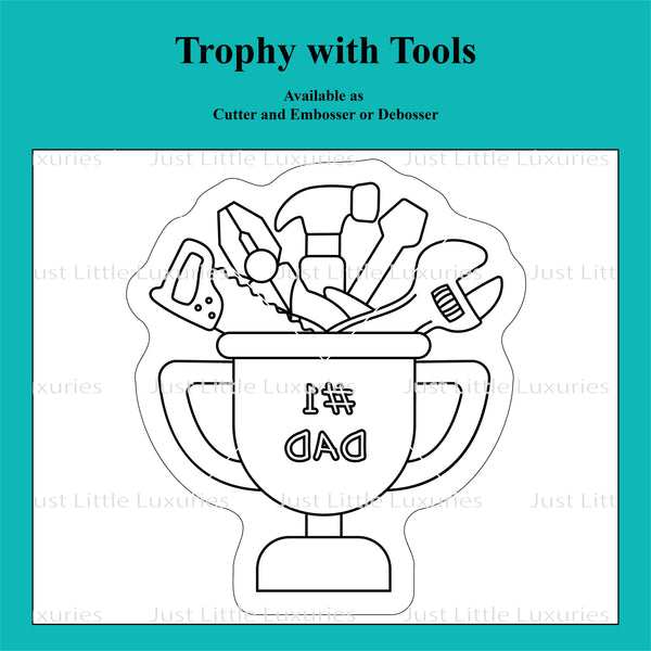 #1 Dad Trophy with Tools Cookie Cutter